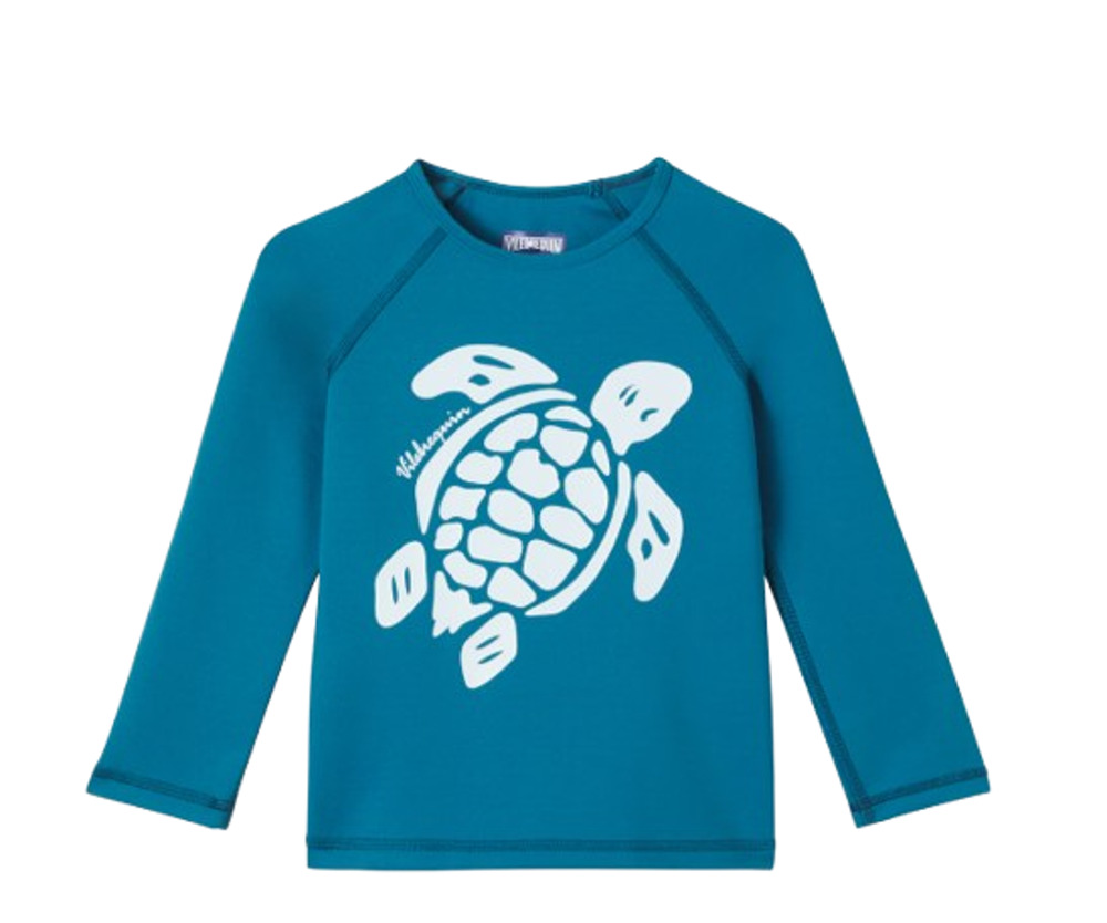 VILEBREQUIN Kid's Glassy Printed Rashguard Top 3/4 Years Old 6 ANS Paon Blue NWT